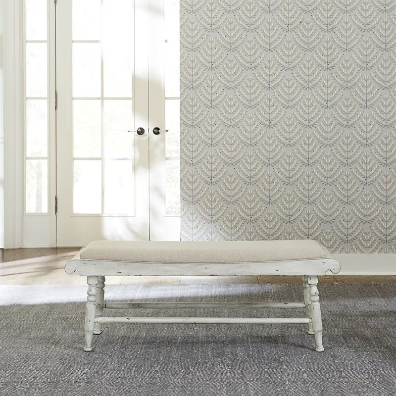 Whitney - Bench - Antique Linen / Weathered Gray