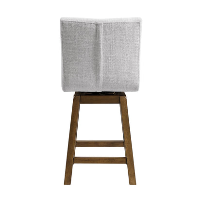 Carmela - Swivel Counter Chair (Set of 2) - Brown / Light Gray Linen