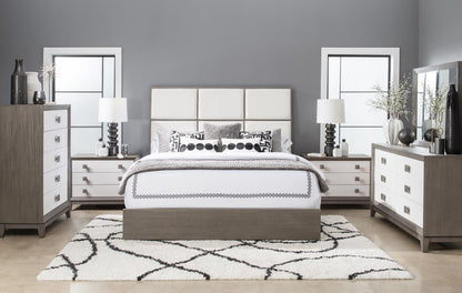 Terra Luna - Upholstered Headboard - Queen - White Cloud & Nightfall