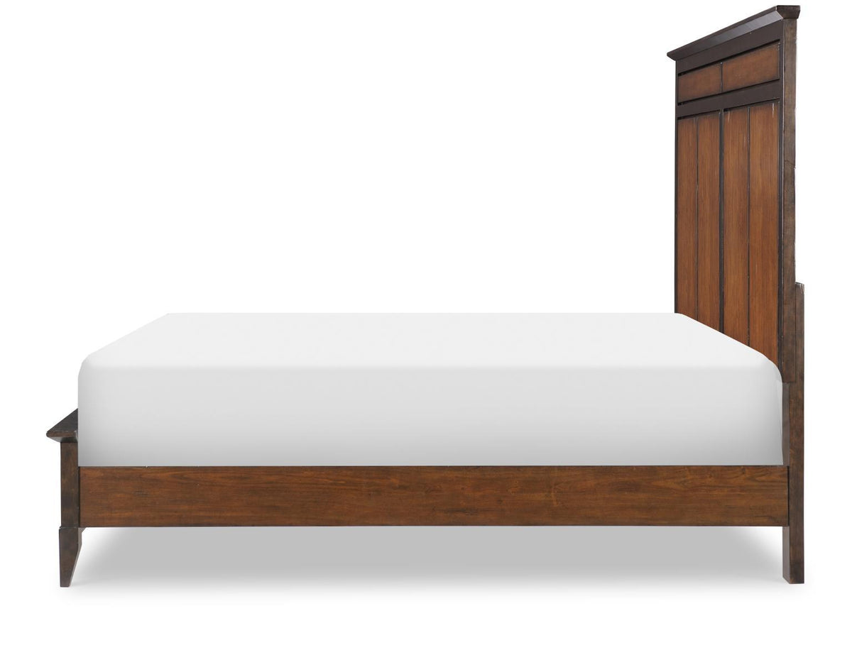 Fenmore - Complete Queen Panel Bed - Mocha And Distressed Cherry