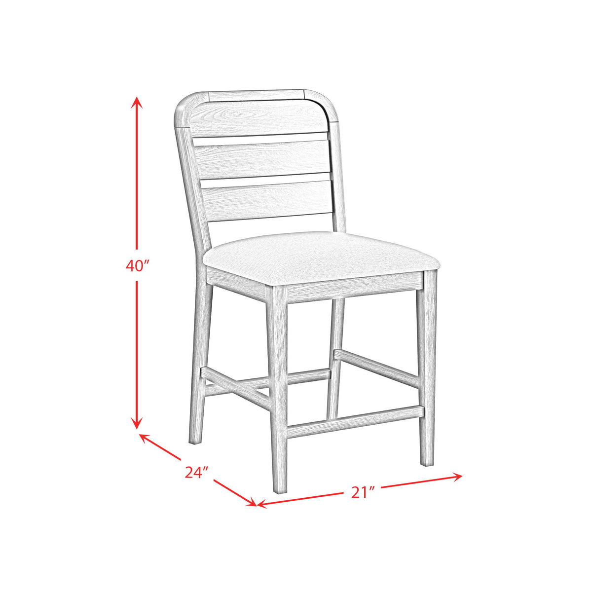 Glinda - Fabric Counter Chair (Set of 2) - Brown / Light Gray