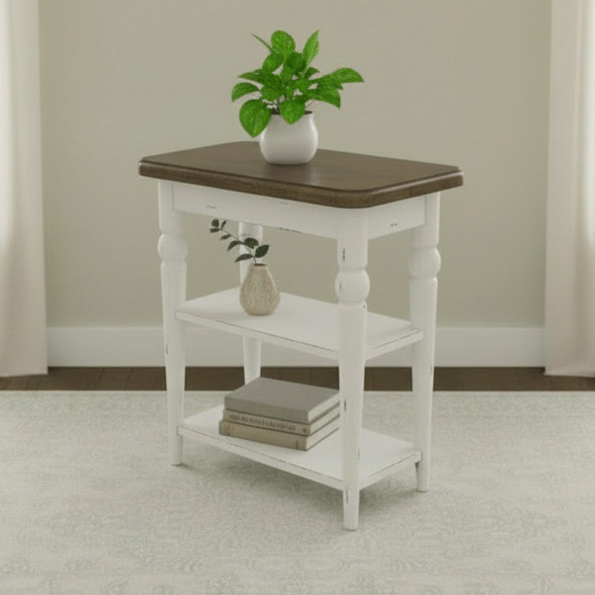 Turnberry Park - Chairside Table - Washed White