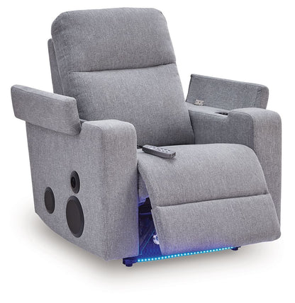 Pineland - Glider Power Recliner With Audio System - Pewter