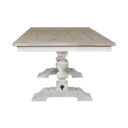 Whitney - Trestle Table - Antique Linen / Weathered Gray