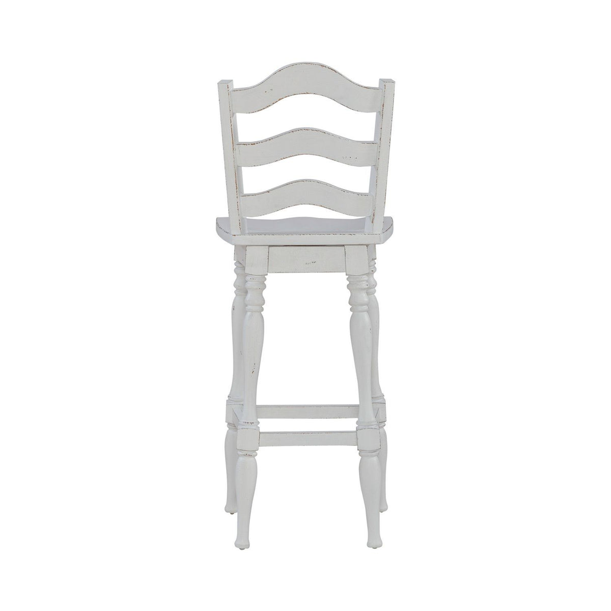 Magnolia Manor - Ladderback Swivel Bar Stool - Antique White