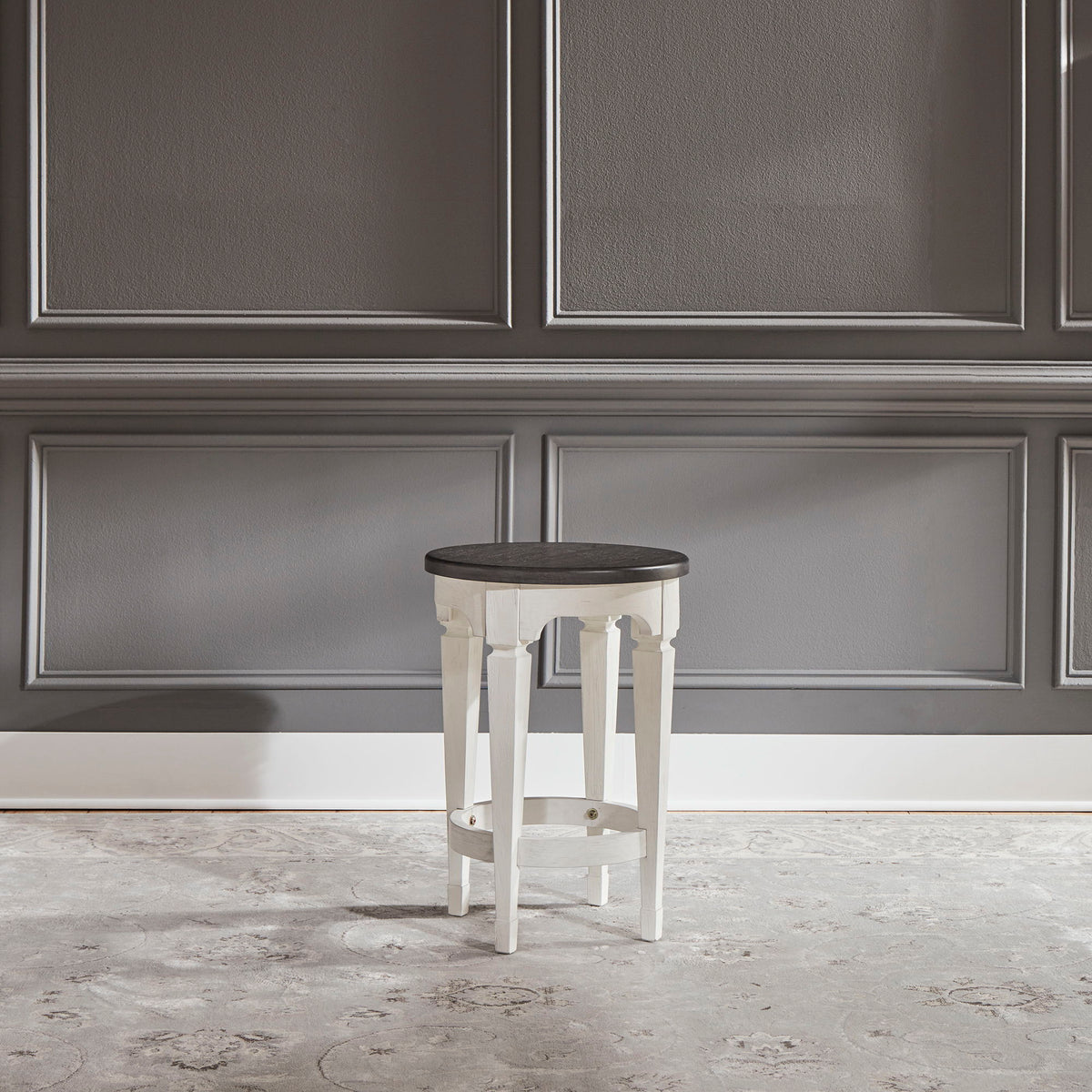 Allyson Park - 4 Piece Dining Room Set - Wirebrushed White / Charcoal