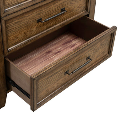 Carolina Park - 5 Drawer Chest - Amber Brown