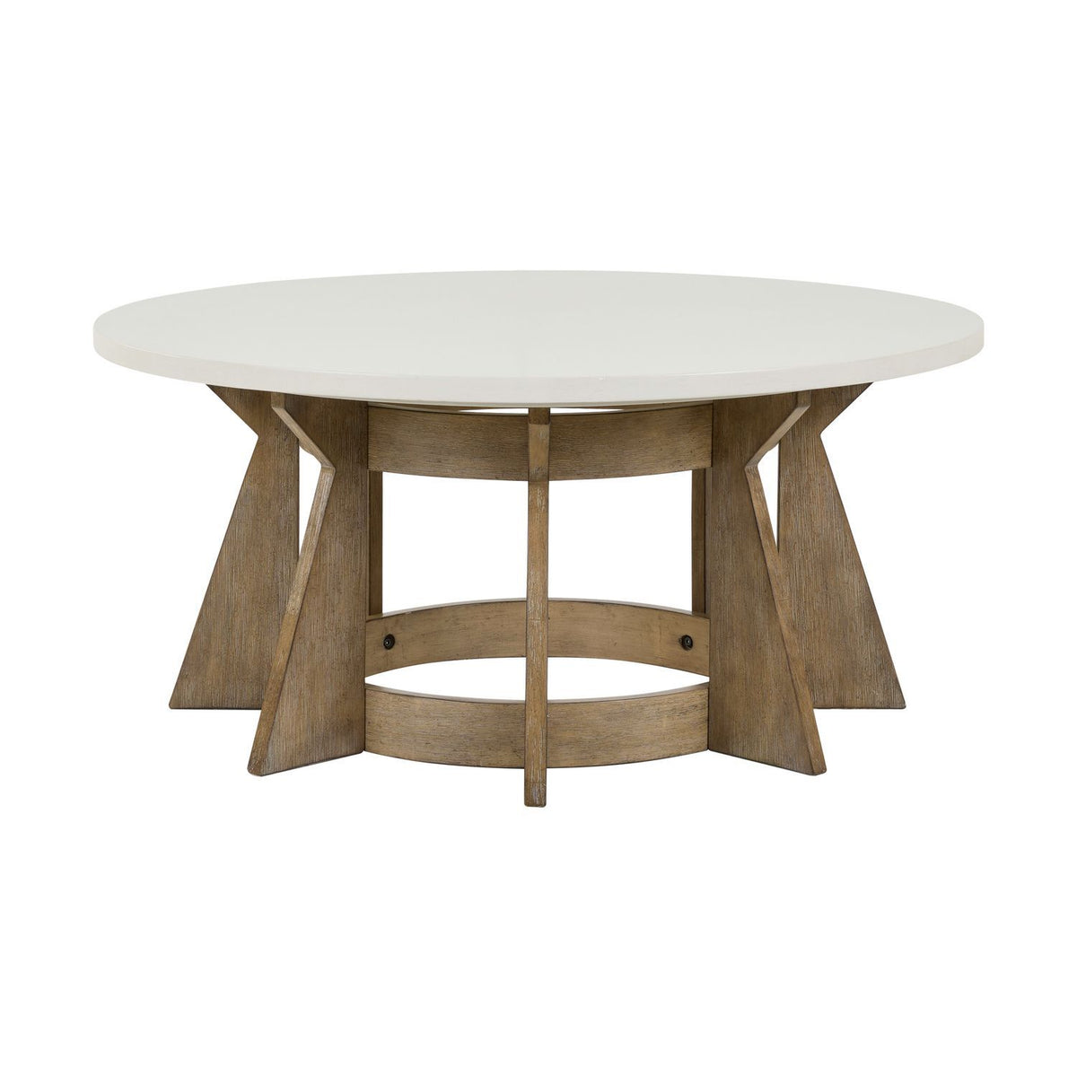 Berkley Square - Round Cocktail Table - Linen & Khaki