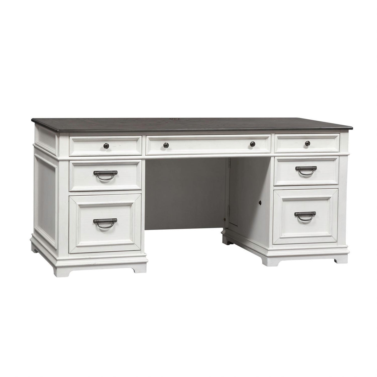 Allyson Park - Credenza - Wirebrushed White / Charcoal