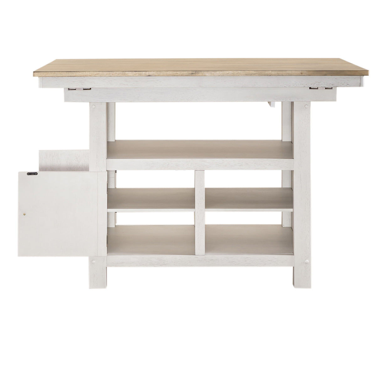 Lindsey Farm - Kitchen Island Base - Weathered White & Sandstone