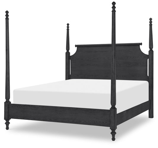 Vintage Market - Queen High Low Poster Headboard - Kettle Black