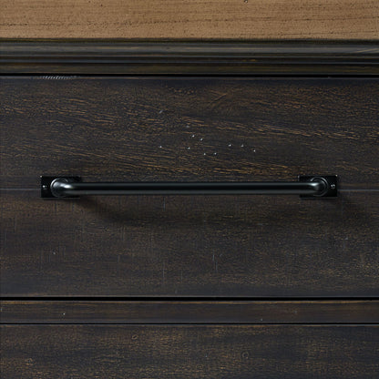 Montrose - Server And Hutch With LED Light - Espresso And Brown