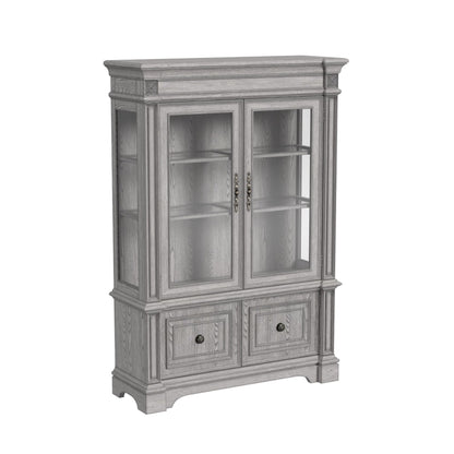 Glenmore - Curio Top With 2 LED Lights - Aged Gray