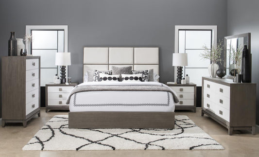 Terra Luna - Upholstered Headboard - King / California King - White Cloud & Nightfall