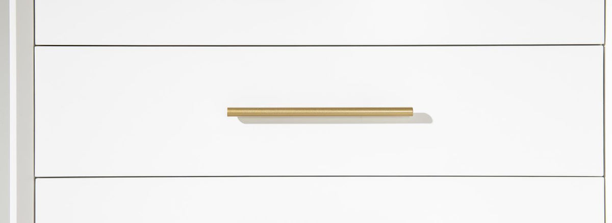 Melrose - Drawer Chest - Cloud White And Desert Oak