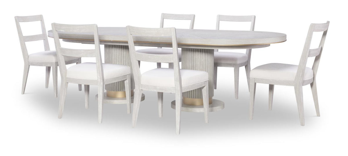Miramar - Complete Oval Dining Table - Oyster