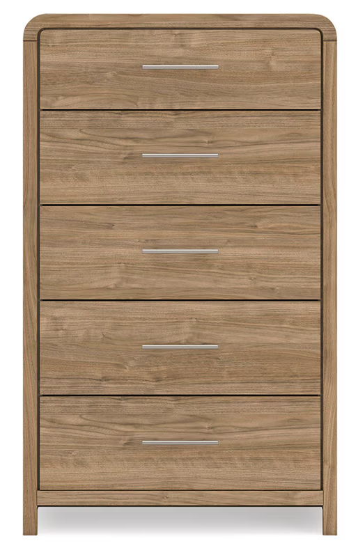 Gramburg - Five Drawer Chest - Warm Natural Brown