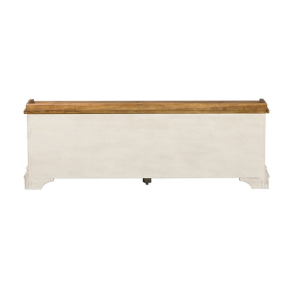 Morgan Creek - Storage Hall Bench - Antique White / Wirebrushed Tobacco Accents