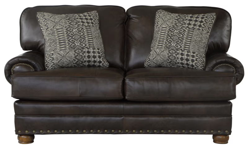 Roberto - Leather Loveseat - Cocoa