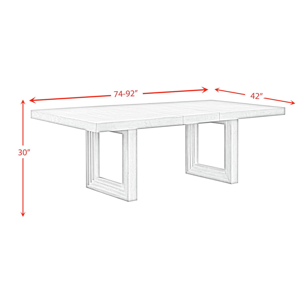 Avalanche - Rectangular Dining Table With 18" Leaf - Antique White
