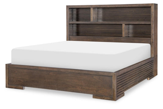Architect - Bookcase Headboard Queen With LED Lights - Onyx
