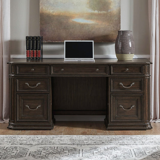 Provence Park - Jr Executive Credenza Top - Chateau Brown