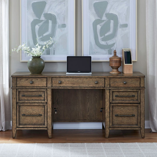 Carolina Park - Jr Executive Credenza Base - Amber Brown