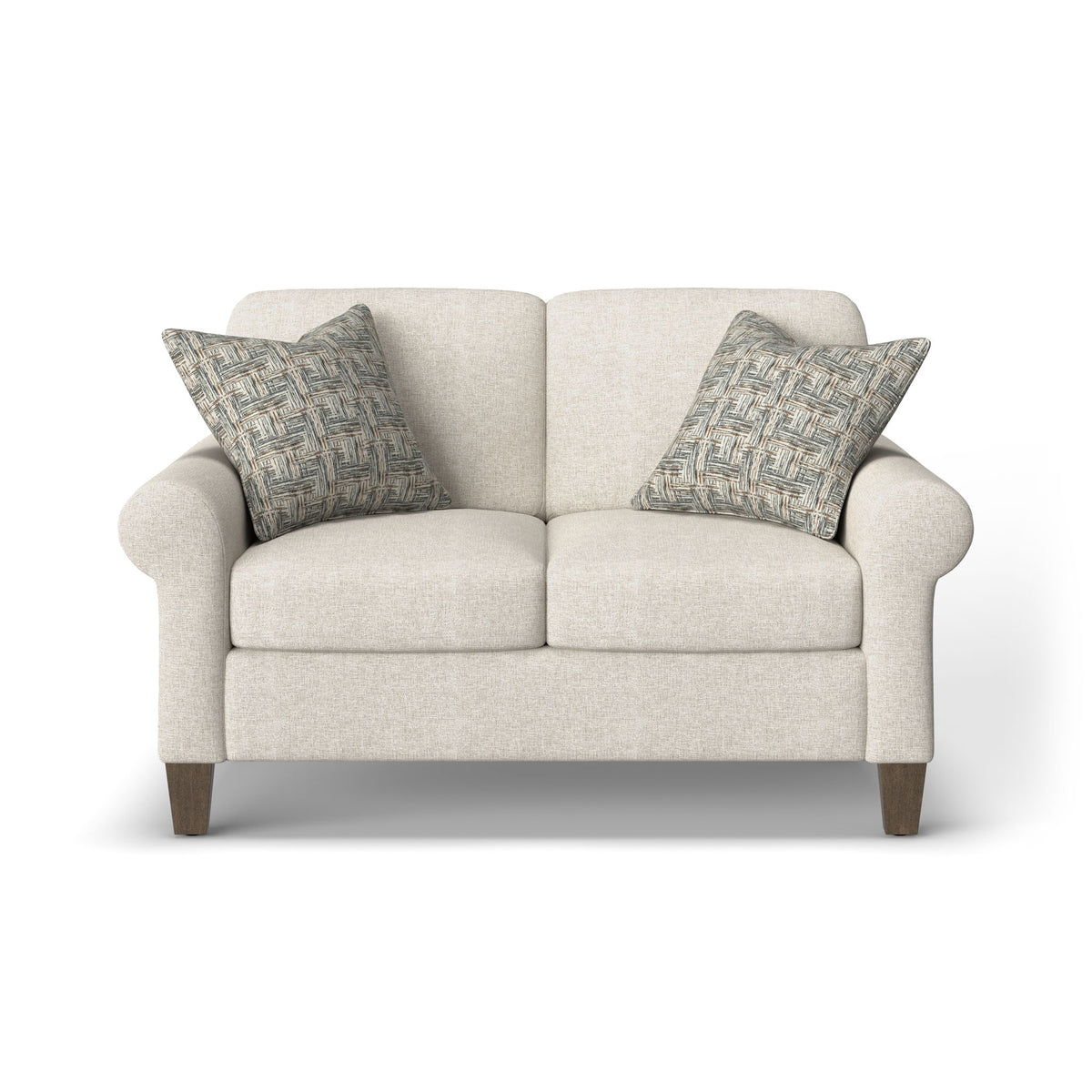 Moxy - Fabric Loveseat, Curved Sock Arms