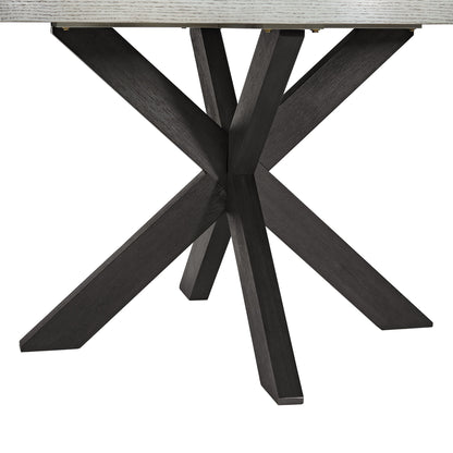 Axel - 5 Piece Standard Height Dining Set (Round Table And Four Fabric Chairs) - Espresso / Light Gray