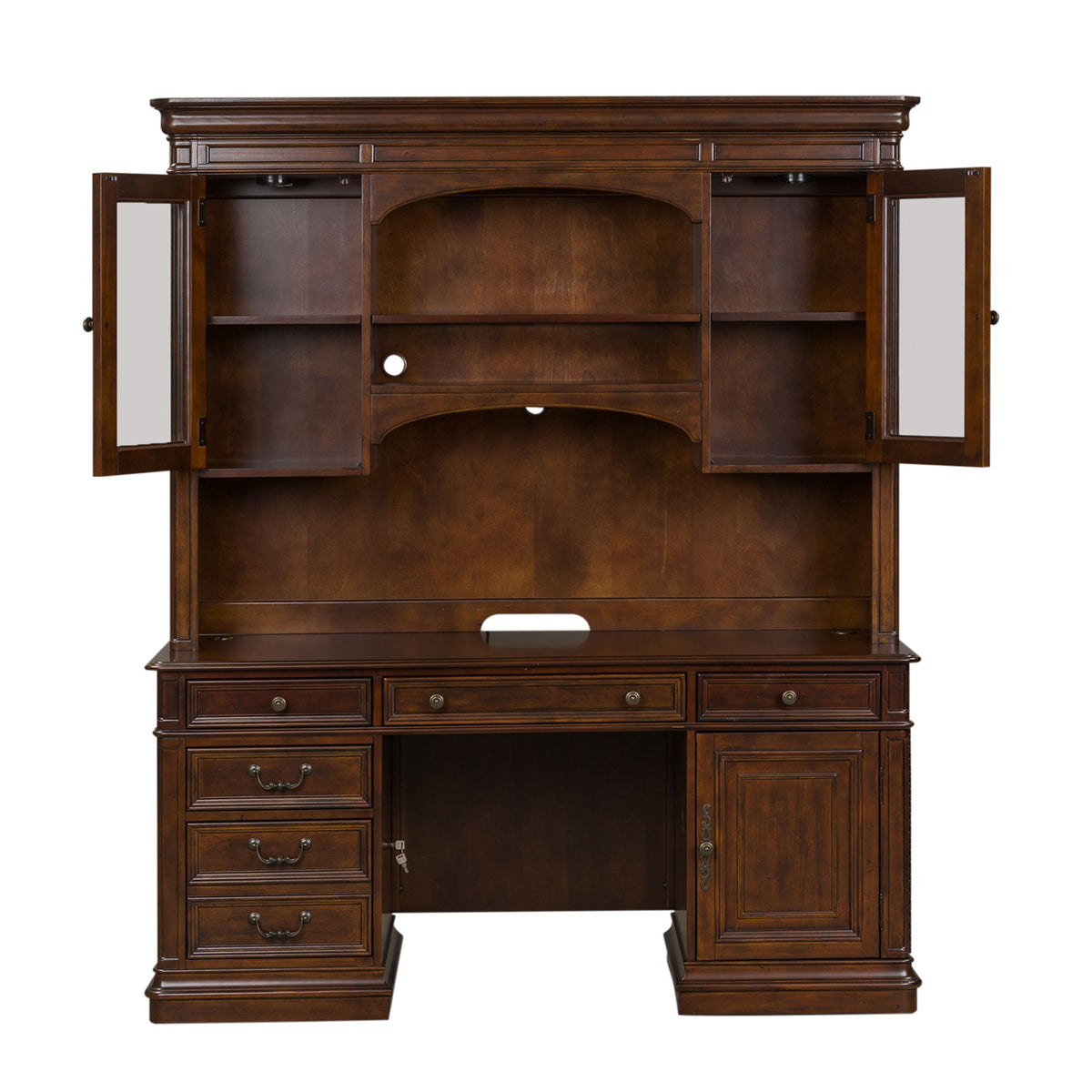 Brayton Manor - 2 Piece Jr Executive Credenza - Dark Brown