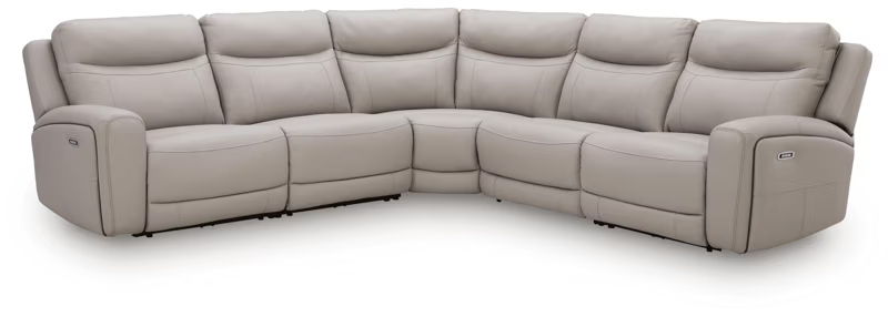 Gravier - 5-Piece Power Reclining Sectional - Gray