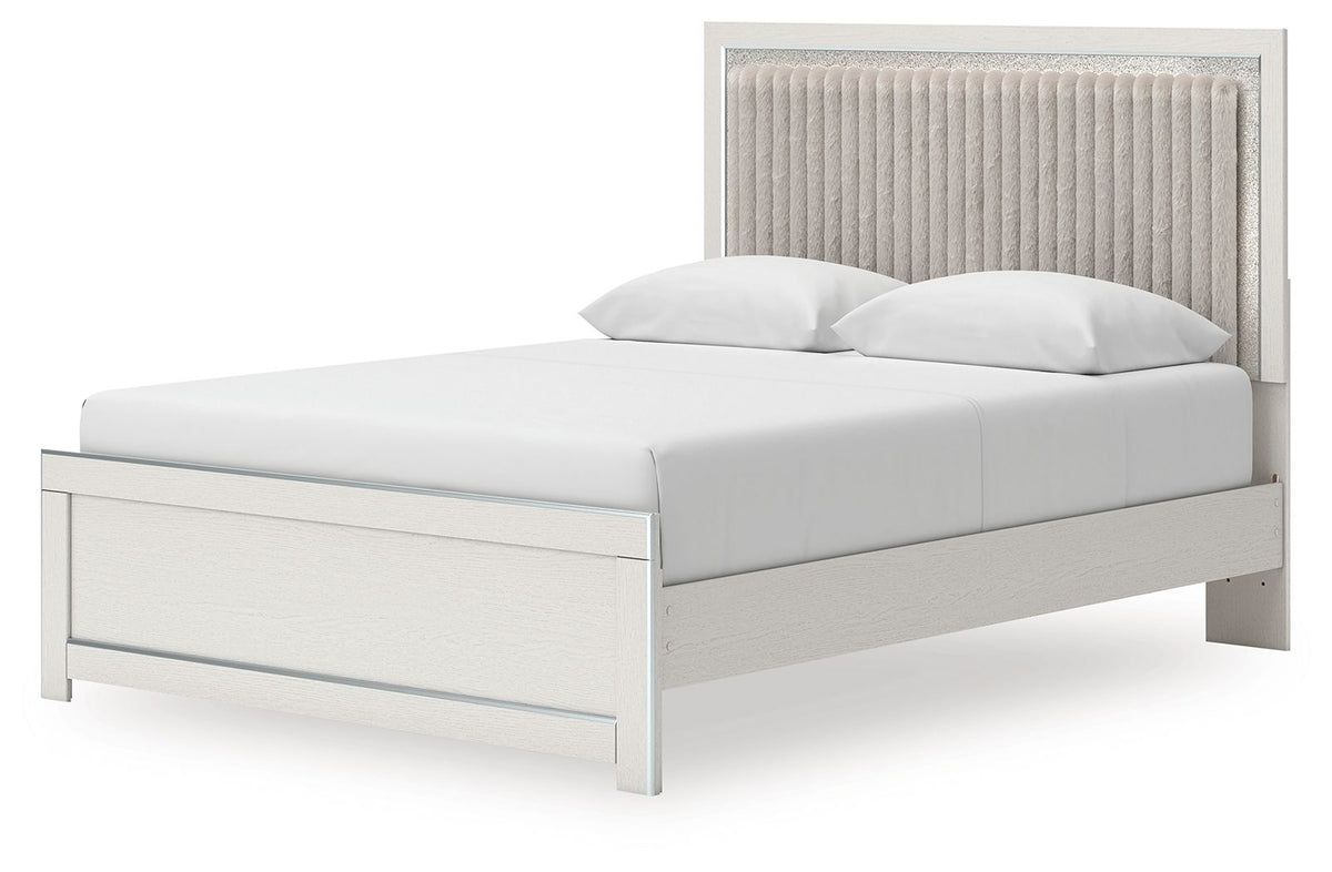 Zuraleus - Upholstered Panel Platform Bed With Roll Slats