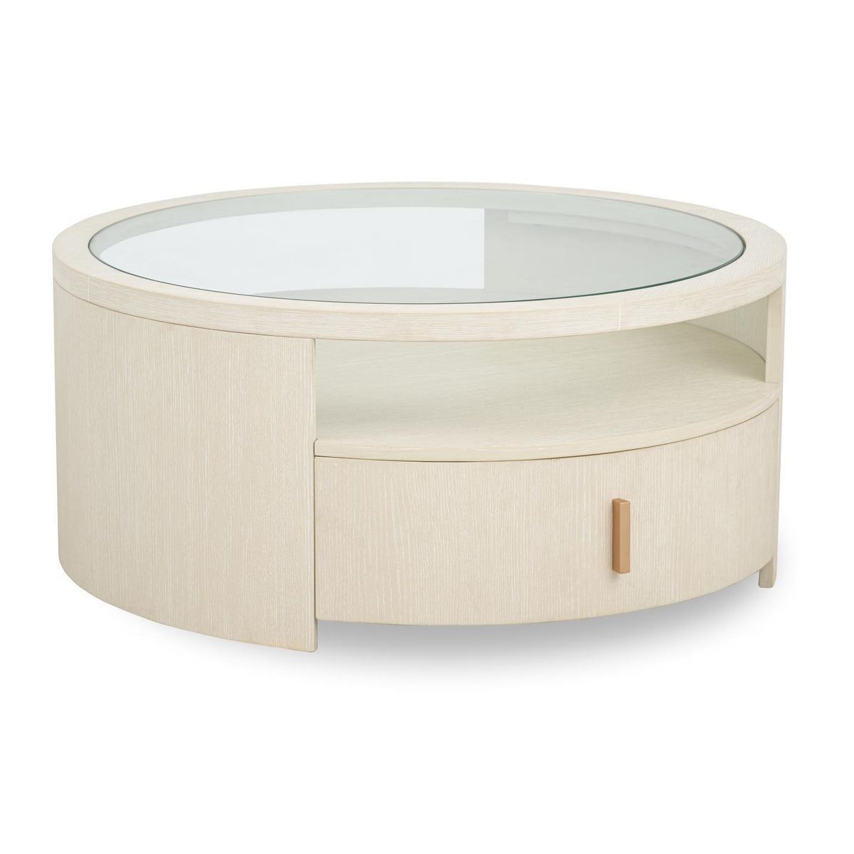 Sloan - Round Cocktail Table With Casters - Frost