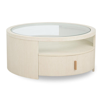 Sloan - Round Cocktail Table With Casters - Frost