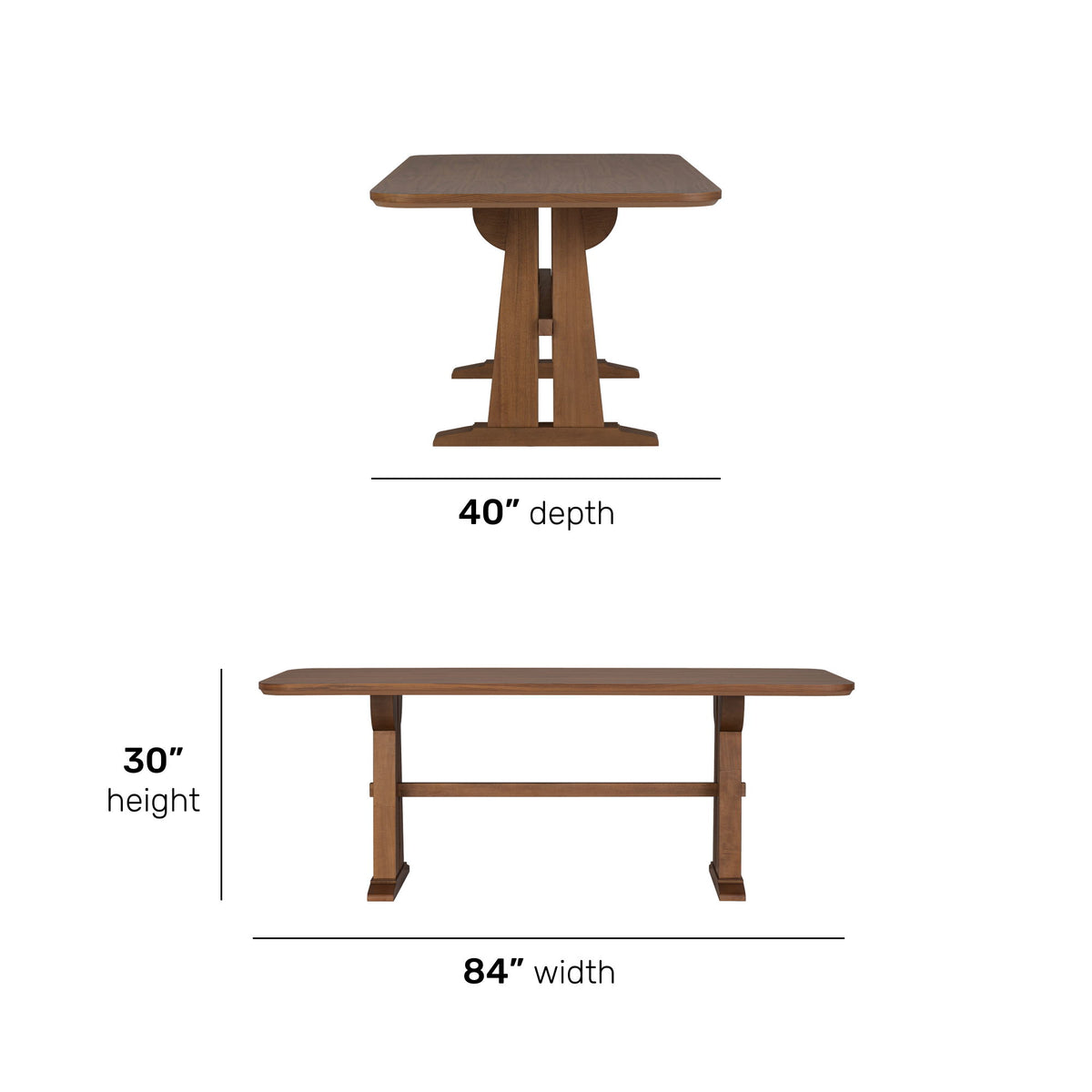 Lincoln - Rectangular Dining Table - Brown