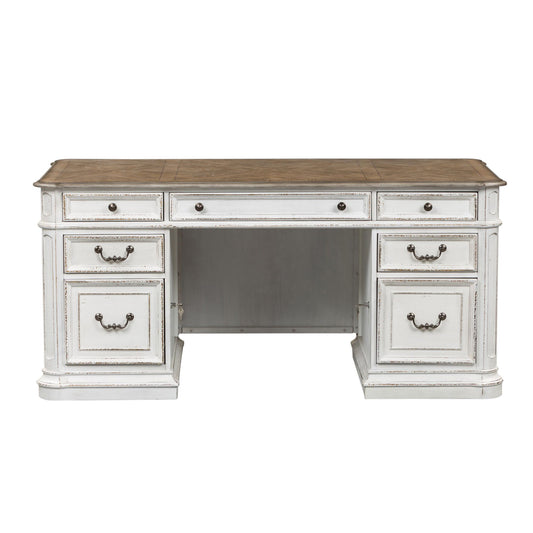 Magnolia Manor - Jr Executive Desk Base - Antique White