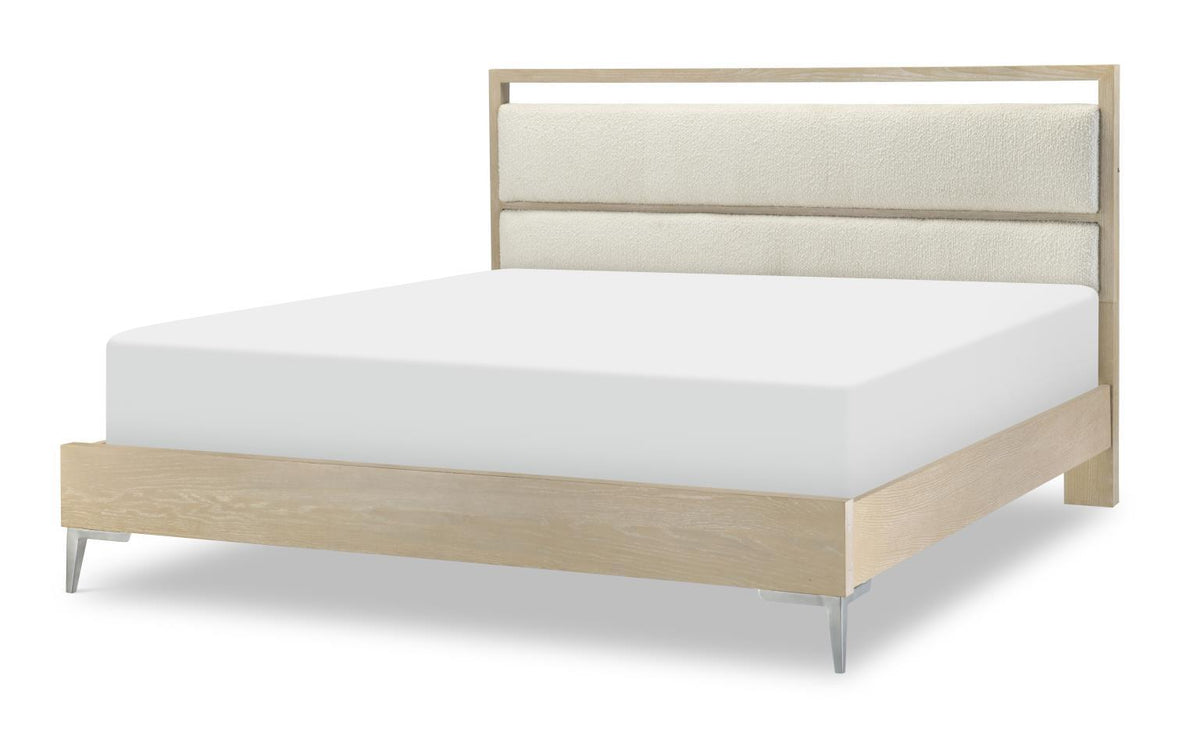 Biscayne - Queen Wood Panel Footboard - Malabar With Alabaster Fronts