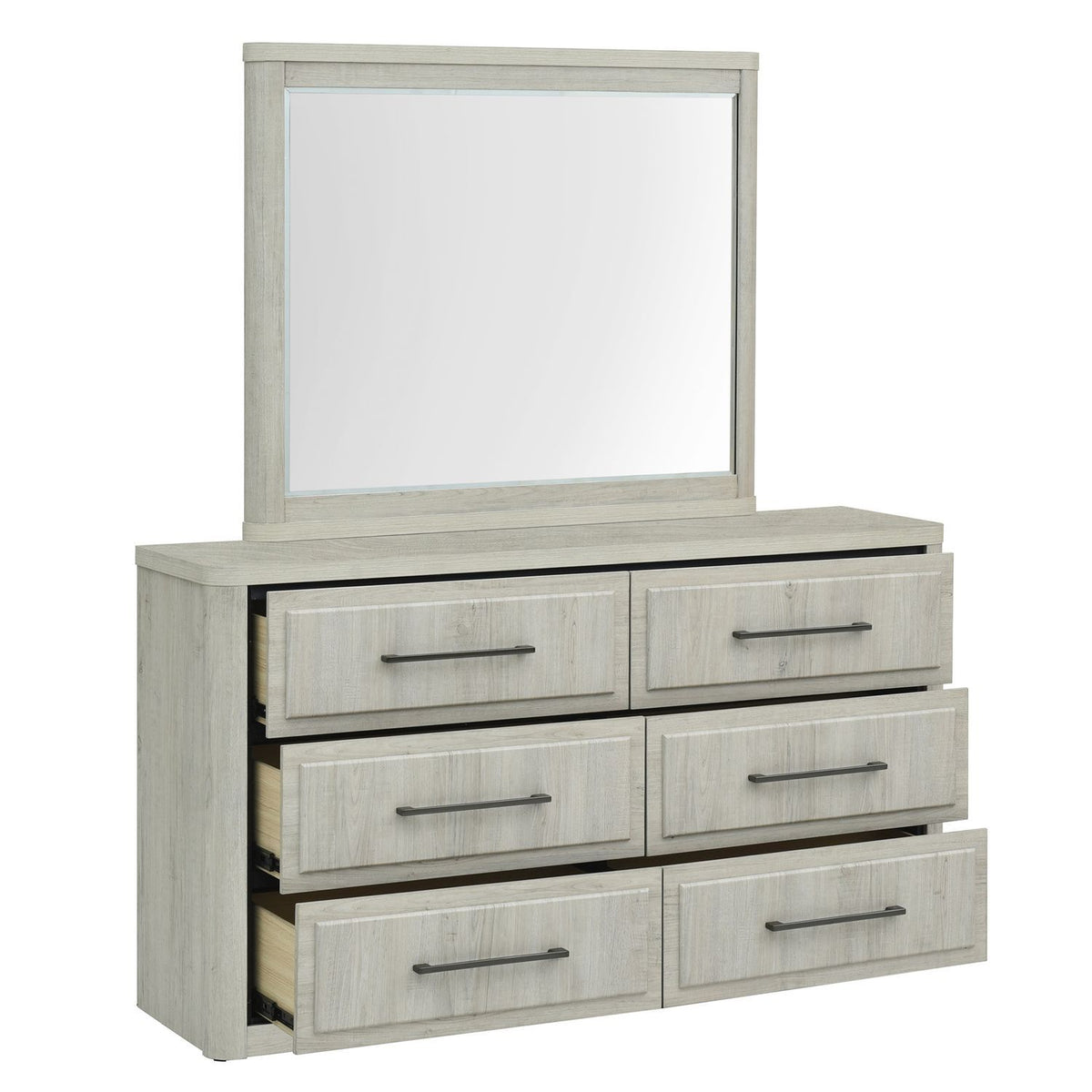 Modern Play - Dresser & Mirror - Natural White
