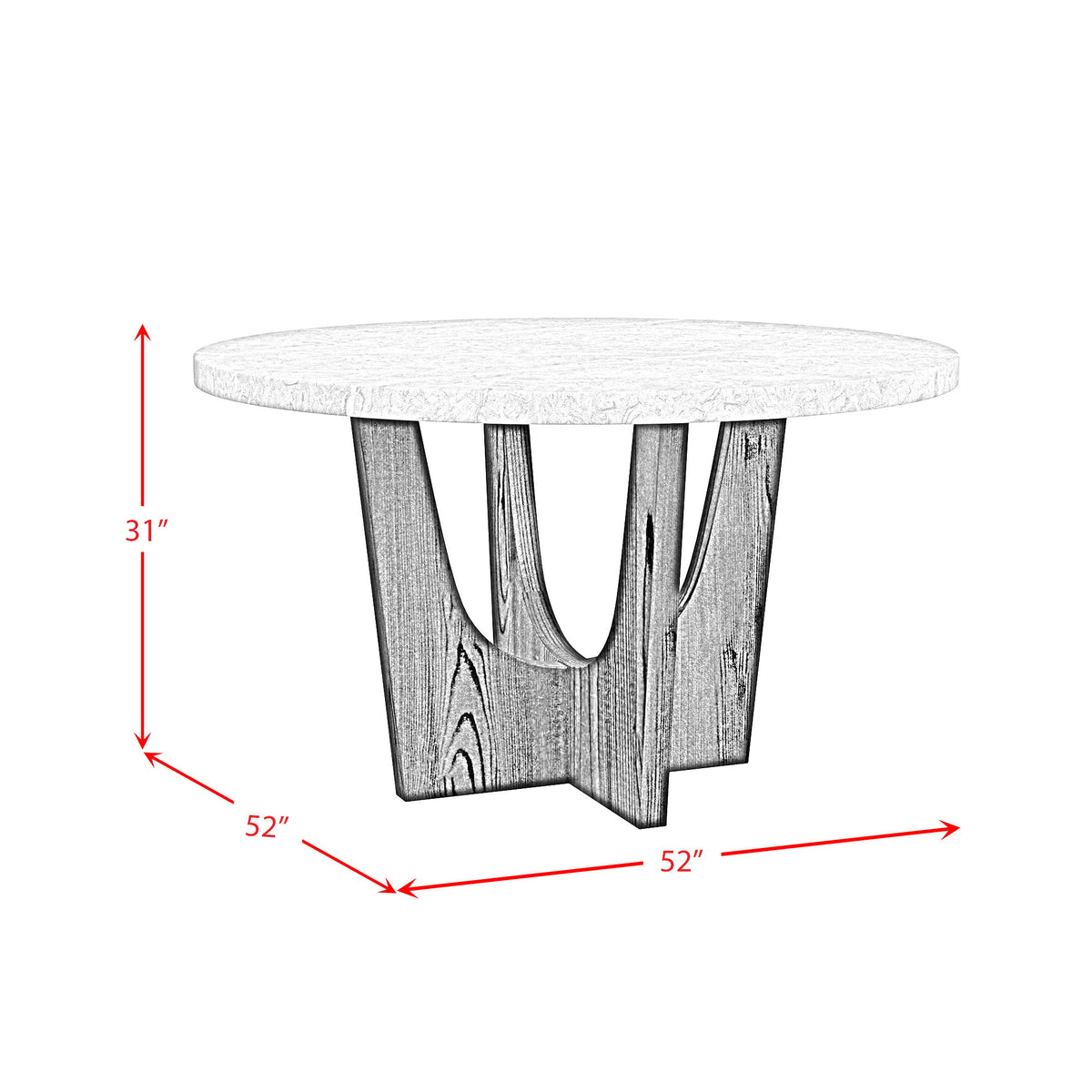 Oregon - Round Table With Faux Marble Top