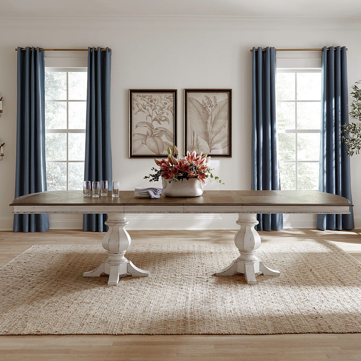 Magnolia Manor - Double Pedestal Table Top - Antique White