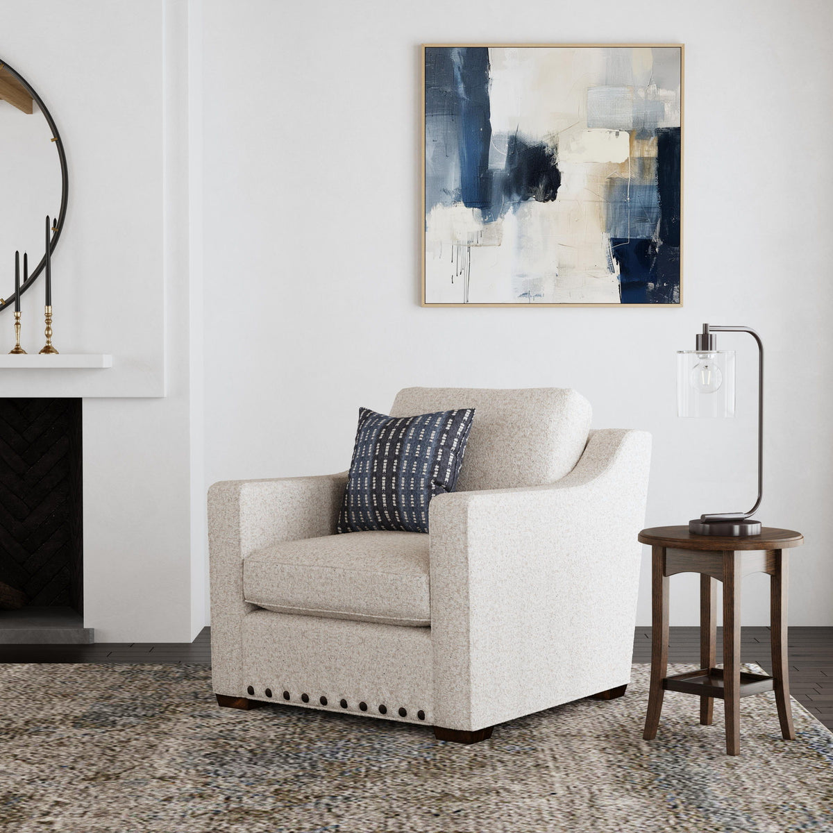 Milo - Fabric Chair With Nailhead Trim