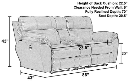 Atlas - Reclining Console Loveseat With Storage - Charcoal