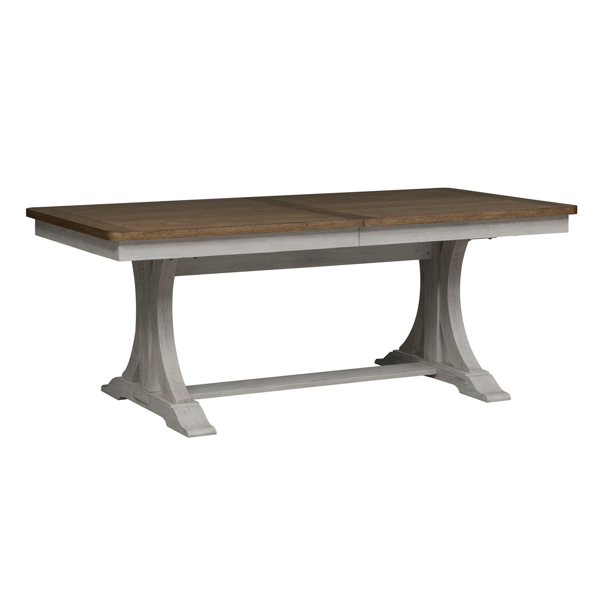 Farmhouse Reimagined - Trestle Table Base - Antique White / Chestnut Tops