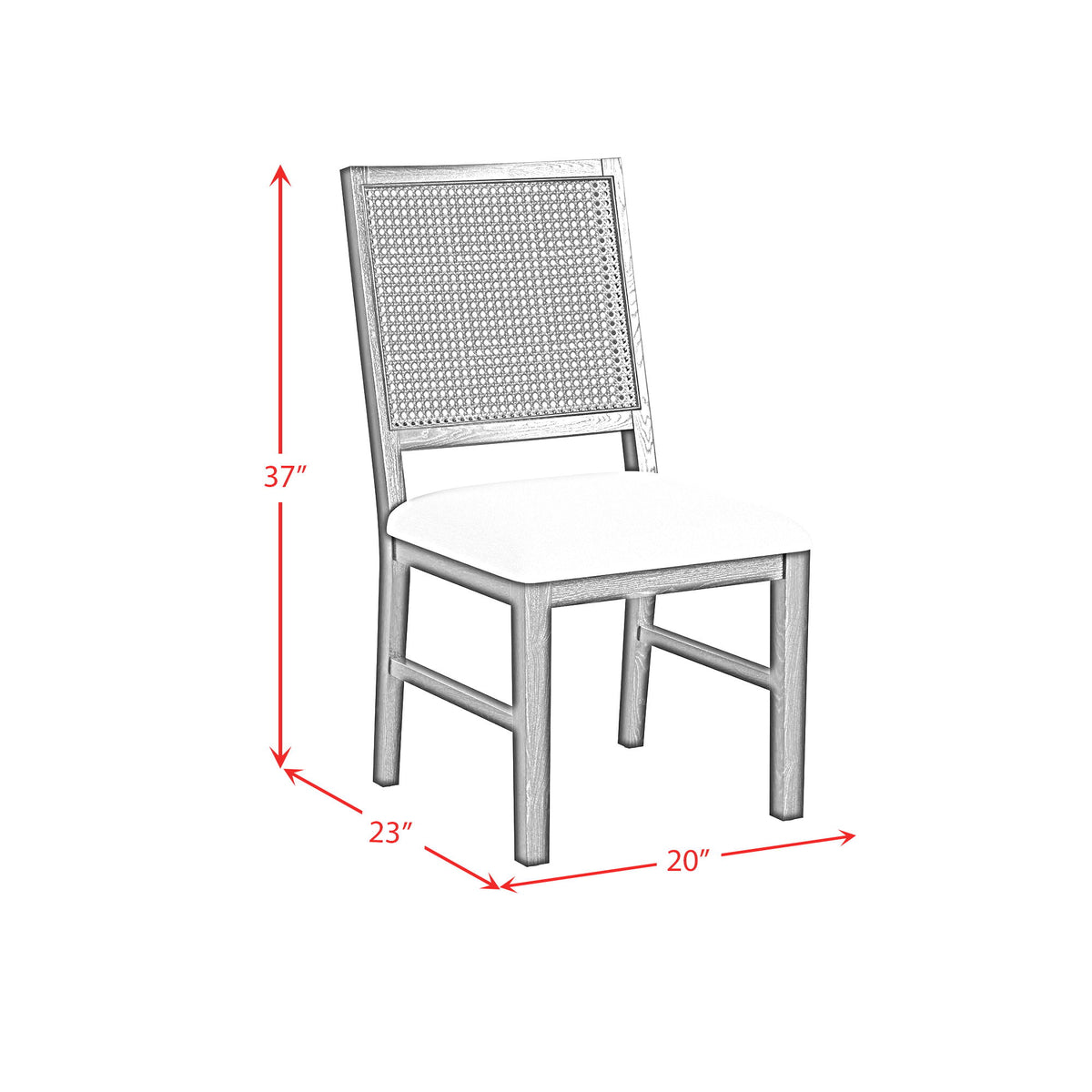Bahama Breeze - Fabric Dining Chair (Set of 2) - White / Black