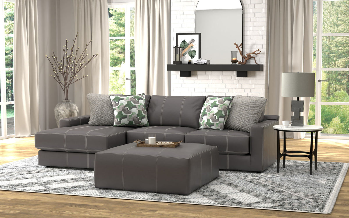 Minori - Italian Leather Sofa / Chaise And Cocktail Ottoman
