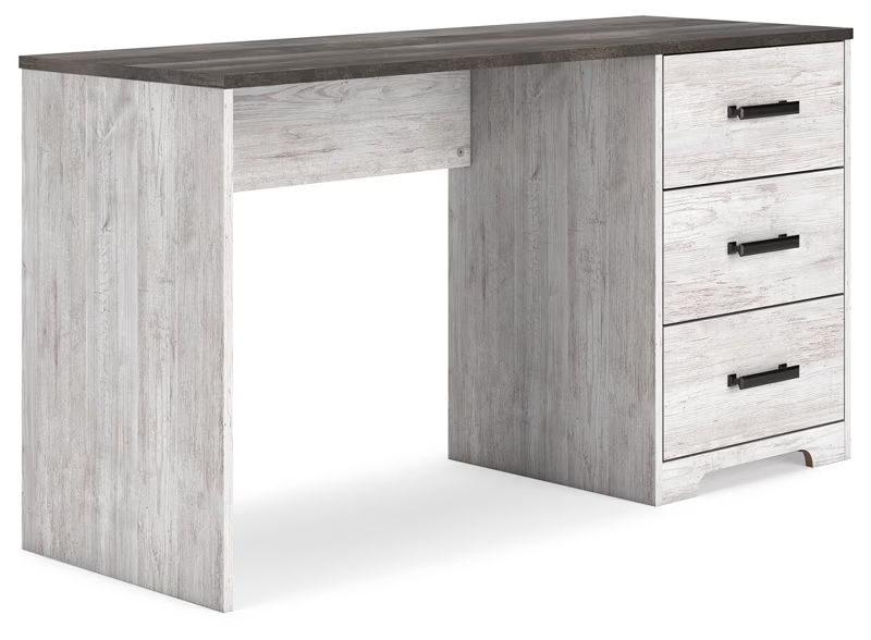 Shawburn - Home Office Desk - White / Dark Charcoal Gray
