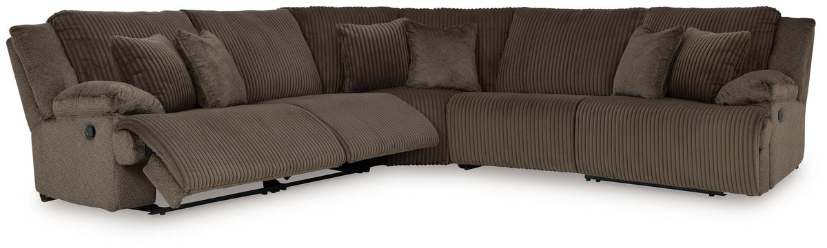 Top Tier - 5-Piece Reclining Sectional - Chocolate
