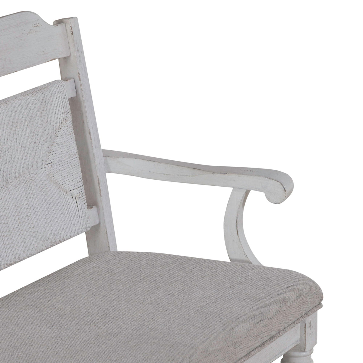 River Place - Panel Back Bench - Riverstone White & Tobacco