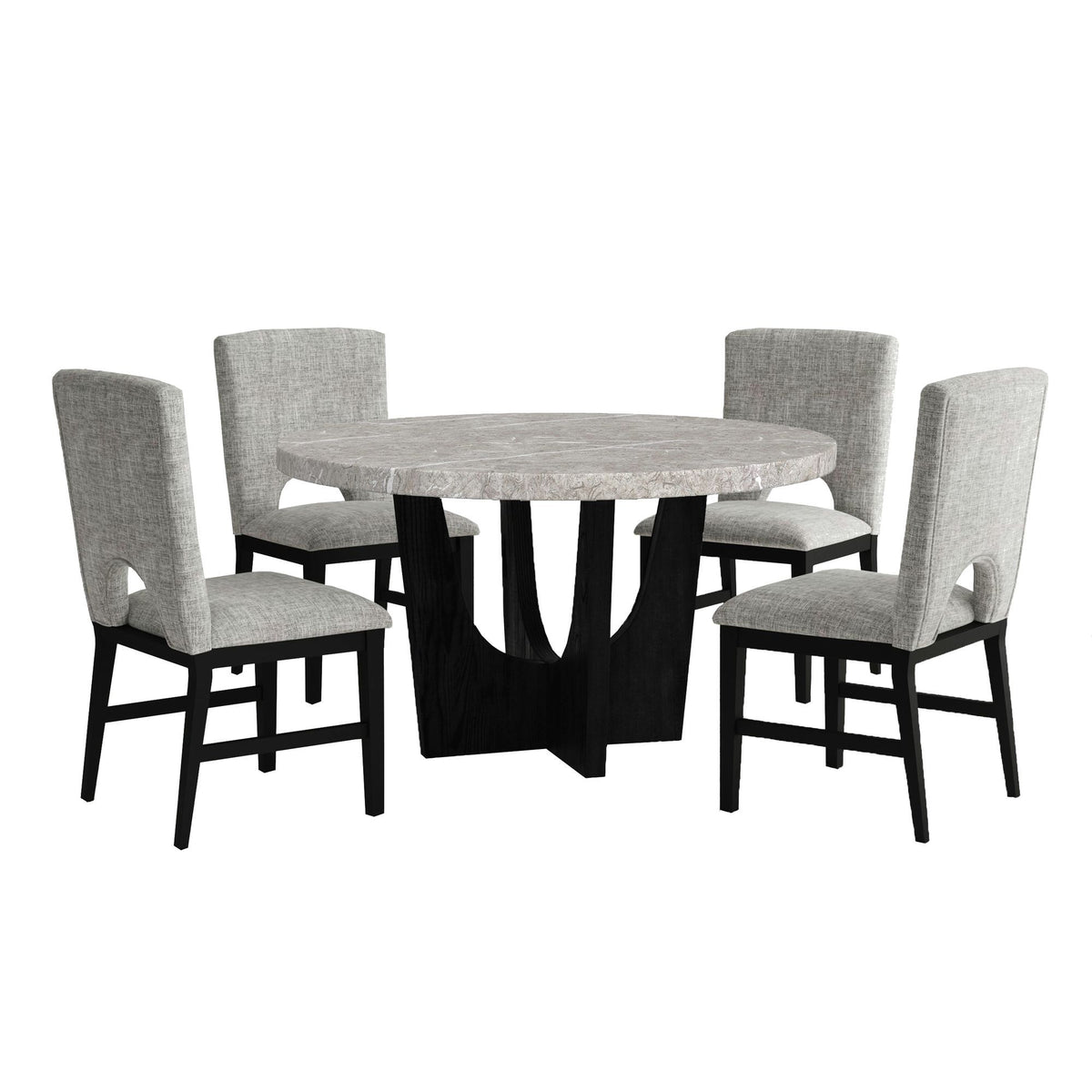 Oregon - 5 Piece Standard Height Dining Set (Round Table And Four Chairs)