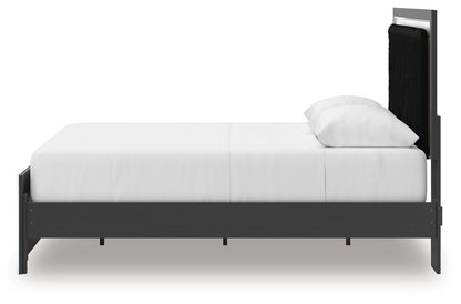 Zuraleus - 4 Pc. - Queen Upholstered Bed With Roll Slats, Dresser, Mirror And Nightstand - Black